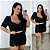 Conjunto Short Saia Ligia Preto Plus Size - Imagem 1