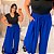 Calça Pantalona Cós Duplo Azul Royal Plus Size - Imagem 4