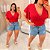 Cropped Canelado Aline Vermelho Plus Size - Imagem 4