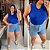 Blusa  Canelada Juliete Azul Royal Plus Size - Imagem 4