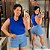 Blusa  Canelada Juliete Azul Royal Plus Size - Imagem 1