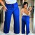 Calça Pantalona Canelada Veronica Azul Royal Plus Size - Imagem 1