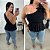 Blusa Bata Estrela Suzi Preta Plus Size - Imagem 2