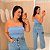 Top Faixa Lupita Azul BB Plus Size - Imagem 1