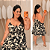 Vestido Susan Bege Estampado Preto Plus Size - Imagem 1