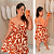 Vestido Susan Bege Estampado Terra Cota Plus Size - Imagem 1