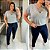 Blusa Gola Cruzada Cinza Plus Size - Imagem 3