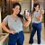 Blusa Gola Cruzada Cinza Plus Size - Imagem 1