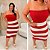 Vestido Modal Vermelho Listra Plus Size - Imagem 2