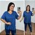 Blusa Max Vick Azul Botão Plus Size - Imagem 1