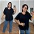 Blusa Max Vick Preta Botão Plus Size - Imagem 3