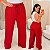 Calça Pantalona Canelada Verônica Vermelha Plus Size - Imagem 5
