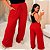 Calça Pantalona Canelada Verônica Vermelha Plus Size - Imagem 1