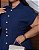 Vestido Rebeca Botão Azul Plus Size - Imagem 3