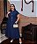 Vestido Rebeca Botão Azul Plus Size - Imagem 1