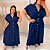 Vestido Rebeca Botão Azul Plus Size - Imagem 3