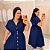 Vestido Rebeca Botão Azul Plus Size - Imagem 1