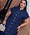 Vestido Rebeca Botão Azul Plus Size - Imagem 3