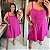 Vestido Curto Hadassa Fúcsia Plus Size - Imagem 3
