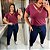 Blusa Gola Cruzada Vinho Plus Size - Imagem 3