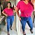 T shirt Básica Leila Pink Plus Size - Imagem 3