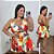 Macaquinho Cassandra Floral Laranja Plus Size - Imagem 1