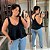 Blusa Regata Babado Lana Preta Plus Size - Imagem 1