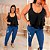 Blusa Regata Babado Lana Preta Plus Size - Imagem 2