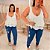 Blusa Regata Babado Lana Branca Plus Size - Imagem 2