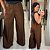 Pantalona Linhão Jussara Marrom Plus Size - Imagem 1