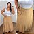 Saia Longa Daniela Bege Plus Size - Imagem 2