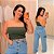 Top Faixa Lupita Verde Militar Plus Size - Imagem 1