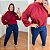 Blusa Manga Reina Vinho Plus Size - Imagem 2