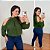 Blusa Manga Reina Verde Militar Plus Size - Imagem 1