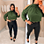 Blusa Manga Reina Verde Militar Plus Size - Imagem 2