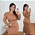 Vestido Manga Ana Ruga Marrom Plus Size - Imagem 1