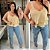 Blusa Regata Babado Lana Bege Plus Size - Imagem 2