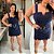 Macaquinho Vip Short Saia Azul Marinho Plus Size - Imagem 2