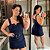 Macaquinho Vip Short Saia Azul Marinho Plus Size - Imagem 1
