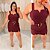 Macaquinho Vip Short Saia Vinho Plus Size - Imagem 3