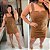 Macaquinho Vip Short Saia Marrom Plus Size - Imagem 2