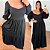 Vestido Manga Mali Preto Plus Size - Imagem 1