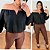 Blusa Manga Gola V Preto Plus Size - Imagem 1