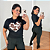 T shirt Algodão Coração Preto Plus Size - Imagem 1