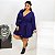 Macaquinho Cindy Manga Longa Azul Plus Size - Imagem 3