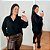 Camisa Manga Mullet Preto Plus Size - Imagem 1