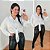 Camisa Manga Mullet Branco Plus Size - Imagem 1