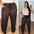 Calça Pantalona Canelada Verônica Marrom Plus Size - Imagem 3