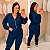 Conjunto Moletinho Cargo Zíper Azul Marinho Plus Size - Imagem 1