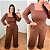 Conjunto Manga Longa Marrom Plus Size - Imagem 2